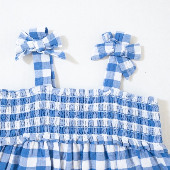 Cat & Jack smocked blue gingham top (5T) - Picture 2 of 6